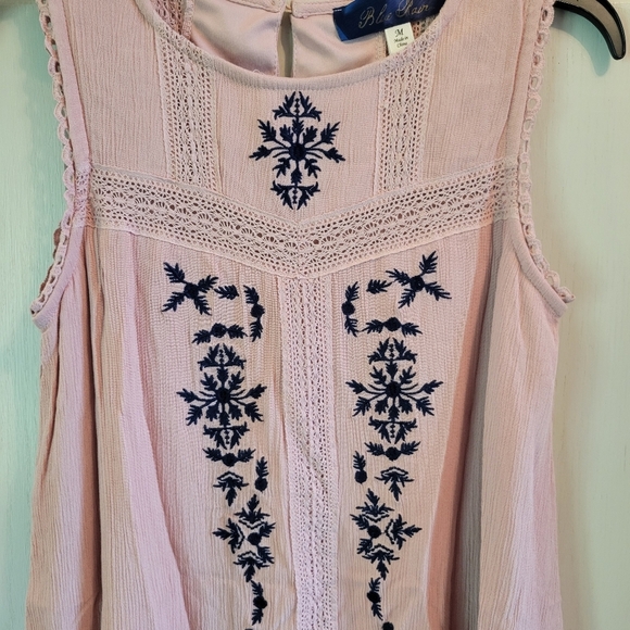 Blue Rain Blush Pink Embroidered Sleeveless Dress - Picture 2 of 7